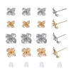 SUPERFINDINGS 16Pcs 4 Style Brass Stud Earring Findings KK-FH0005-02-1