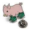 Pig in Rain Boots Enamel Pins JEWB-C021-01A-3