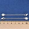 Brass Micro Pave Cubic Zirconia Ends with Chains KK-U043-04S-3