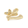 Brass Crystal Rhinestone Letter Links Connector Charms KK-S395-06G-V-2