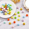 90Pcs Silicone Beads 15mm Round Silicone Bead Bulk Colorful Silicone Bead Kit for Keychain Jewelry DIY Crafts Making JX305A-3