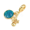 Brass Dark Turquoise Enamel European Dangle Charms KK-N271-37G-2