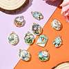 10Pcs 10 Styles Light Gold Tone Alloy Enamel Pendants ENAM-FS0003-82-7