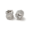 Rack Plating Brass Micro Pave Cubic Zirconia European Beads KK-Q795-03P-2