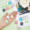 16Pcs 8 Colors Frog Luminous Food Grade Eco-Friendly Silicone Focal Beads SIL-DC0001-21-3
