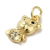Brass Micro Pave Clear Cubic Zirconia Pendants KK-R162-004C-G-2