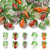 30Pcs 5 Colors Handmade Gold Foil Lampwork Glass Beads FOIL-CJ0001-14-1