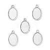 Tibetan Style Antique Silver Alloy Flat Oval Pendant Cabochon Settings LS-TIBEP-M022-36AS-1