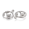 Brass Micro Pave Clear Cubic Zirconia Pendants KK-F821-18P-2