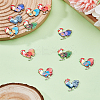 12Pcs 6 Colors Printed Alloy Pendants FIND-LP0001-45-3