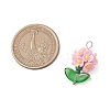 Glass Seed Beaded Flower Pendants X1-PALLOY-MZ00521-05-2