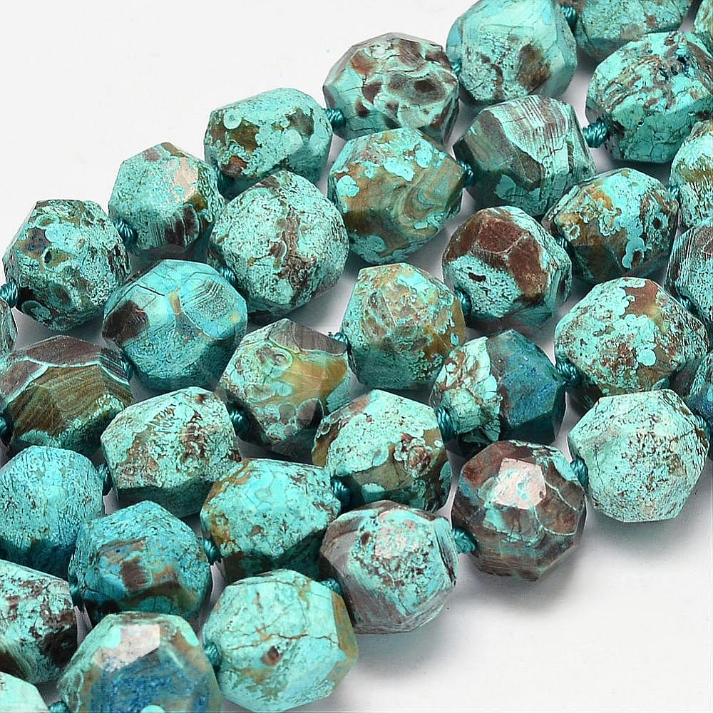 Wholesale Dyed Faceted Natural Ocean Agate/Ocean Jasper Round Beads