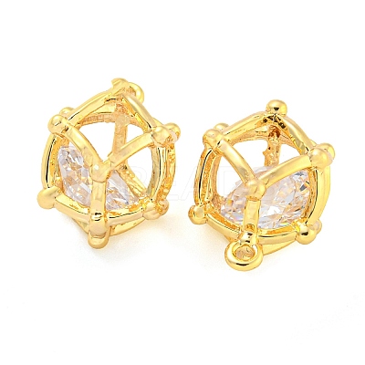 Brass Pave Cubic Zirconia Pendants KK-M286-13G-1