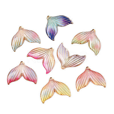 Printed Gradient Color Translucent Acrylic Pendants OACR-T028-28B-1