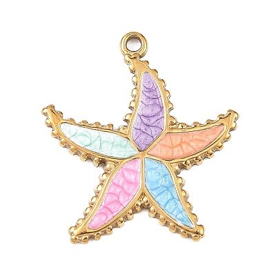304 Stainless Steel Enamel Pendants X-STAS-Z186-14G-1