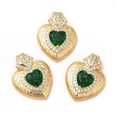 Rack Plating Brass & Rhinestone Pendants KK-H438-07G-01-1