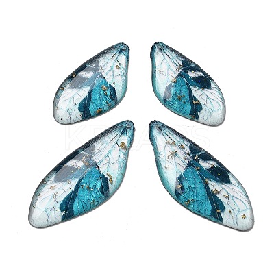 4Pcs Transparent Epoxy Resin Butterfly Wings Pendants RESI-C057-03D-1