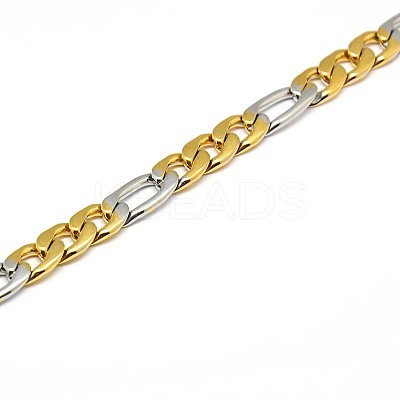 Fashionable 304 Stainless Steel Figaro Chain Necklaces for Men STAS-A028-N020-1