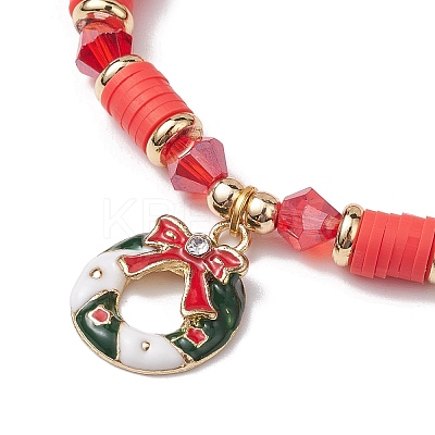 4Pcs 4 Styles Handmade Polymer Clay Beaded Stretch Bracelets BJEW-JB10416-1
