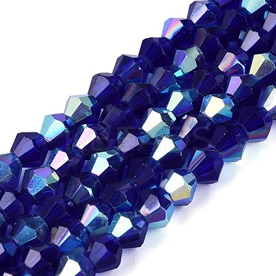 AB Color Plated Transparent Glass Beads Strands GLAA-G127-01-02O-1