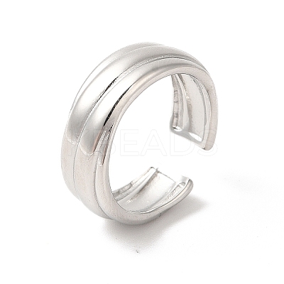 Non-Tarnish 304 Stainless Steel Lined Open Cuff Ring for Women RJEW-E063-29P-1