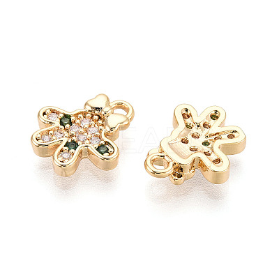 Brass Micro Pave Cubic Zirconia Charms KK-N263-147B-G-1