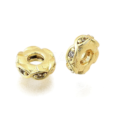 Brass Micro Pave Clear Cubic Zirconia Beads KK-K300-06B-G-1