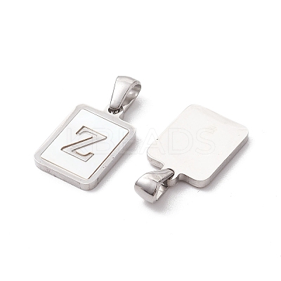 304 Stainless Steel Pave Shell Pendants STAS-G327-01P-Z-1