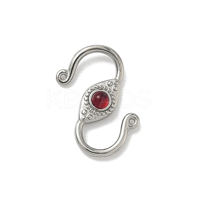 304 Stainless Steel Rhinestone S-Hook Clasps STAS-G373-05P-1