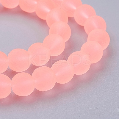 Baking Paint Transparent Glass Bead Strands GLAA-S031-8mm-28-1