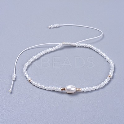 Adjustable Nylon Thread Braided Beads Bracelets BJEW-JB04375-01-1