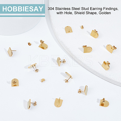20 Pairs 304 Stainless Steel Stud Earring Findings STAS-UN0047-68-1