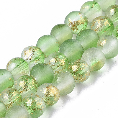 Frosted Spray Painted Glass Beads Strands LS-GLAA-N035-03A-C02-1