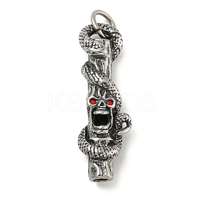 316 Surgical Micro Pave Cubic Zirconia Stainless Steel Pendants STAS-Z073-60AS-02-1
