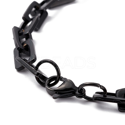 PVD Vacuum Plating Rectangle 201 Stainless Steel Chain Bracelets BJEW-N240-06EB-1