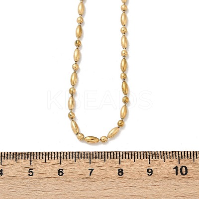 2.5MM 304 Stainless Steel Round Oval Link Chain Necklaces LS-NJEW-M110-01G-1