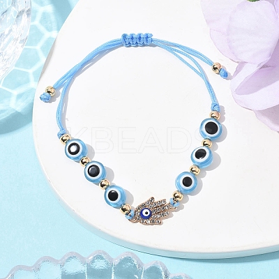 Resin Evil Eye Braided Bead Bracelets for Women BJEW-FS00018-02-1