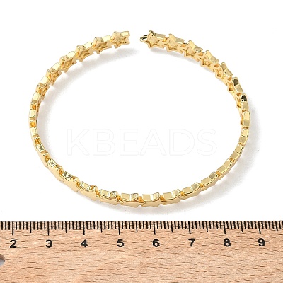 Star Brass Cuff Bangles for Women BJEW-C144-01A-G-1