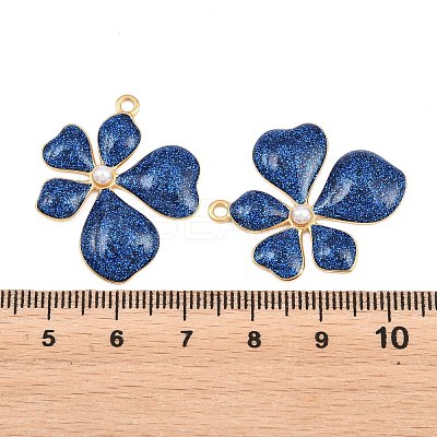 304 Stainless Steel Enamel & Glitter Powder & ABS Plastic Pearl Pendants STAS-G398-23G-01-1