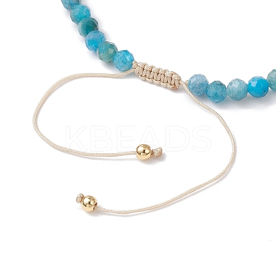 Natural Apatite Beaded Braided Bead Bracelets for Women BJEW-JB12211-03-1