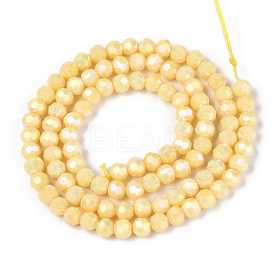 Anti-Tarnish Electroplate Glass Beads Strands X-EGLA-T021-4mm-15-05-1