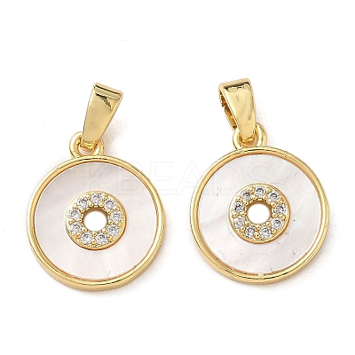Brass Micro Pave Cubic Zirconia Pendants KK-P334-26G-1