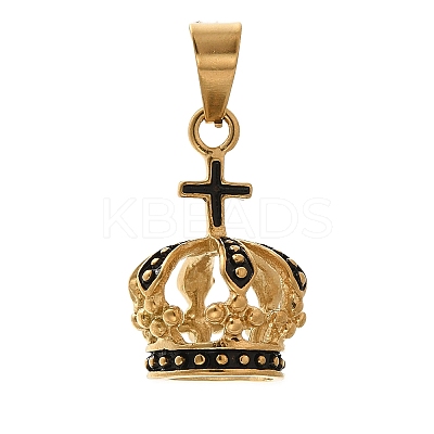 PVD Vacuum Plating 304 Stainless Steel Enamel Pendants STAS-U035-34G-1