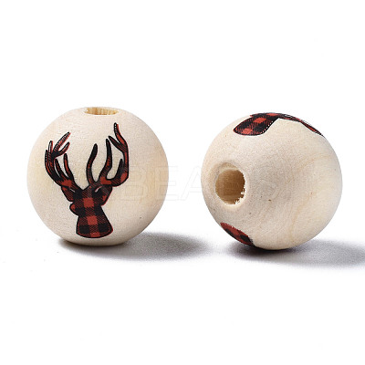 Unfinished Natural Wood European Beads WOOD-S057-033-1