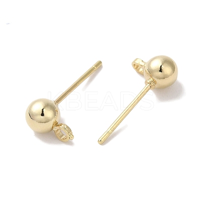Brass Studs Earrings Finding KK-K383-03B-G-1