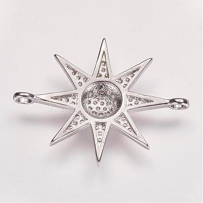 Brass Micro Pave Cubic Zirconia Links ZIRC-P049-17P-1