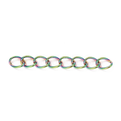 Ion Plating(IP) 304 Stainless Steel Curb Chains Extender STAS-WH0032-02B-M-1