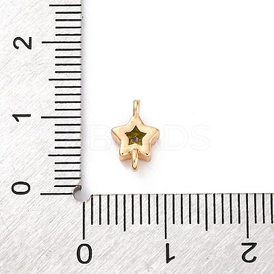Brass Cubic Zirconia Star Connector Charms KK-Z084-11G-03-1