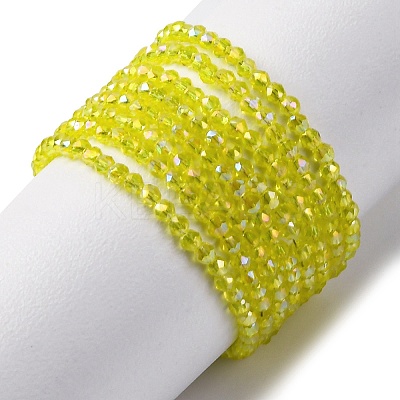 Transparent Electroplate Glass Beads Strands EGLA-H107-01A-AB11-1