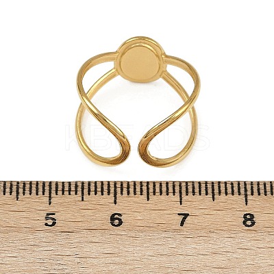 Oval 304 Stainless Steel Enamel Cuff Rings for Women RJEW-G355-03G-02-1